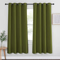 NICETOWN Blackout Curtain for Girls Room - Thermal Insulated Solid Grommet Room Darkening Curtain/Panel/Drape for Bedroom (Olive Green, Single Panel, 52 by 72-inch)