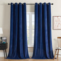 Joydeco Royal Blue Velvet Curtains 108 Inches Long, Luxury Grommet Blackout Curtain 2 Panels, Thermal Insulated Privacy Room Darkening Window Drapes for Bedroom Living Room Home Theatre (52Wx108L)