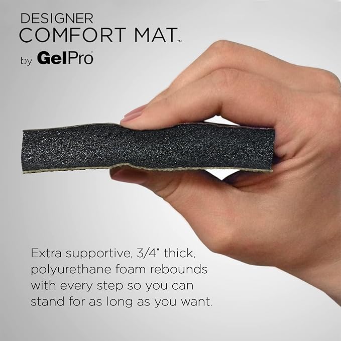 GelPro Anti-Fatigue Designer Comfort Kitchen Floor Mat, 20x32, Trellis Khaki Stain Resistant Surface with 3/4” Thick Ergo-Foam Core for Health and Wellness