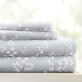 Linen Market Double-Brushed Patterned Microfiber Twin Sheet Set 3 Piece – Oeko-TEX Certified Ultra Soft & Wrinkle-Free - 16" Deep Pocket Sheets - Easy Care Twin Size - Trellis Vine Light Gray