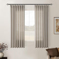 Burlywood Birch Pinch Pleated Linen Curtains 2 Panels for Living Room Bedroom Memory Training Shaped Semi Sheer Pleat Drapes with Hooks Rings Light Filtering Window Curtain 40x54