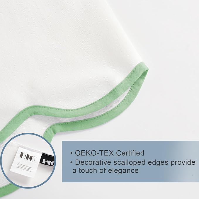 HIG Off-White Chic King Bed Skirt - Easy Fit Scallop Edge Pleated Bedskirts, 14 Inch Drop Anti-Slip Dust Ruffle, Thick Fabric for Enhanced Privacy, Pre-Washed for Long-Lasting Use(N60022)