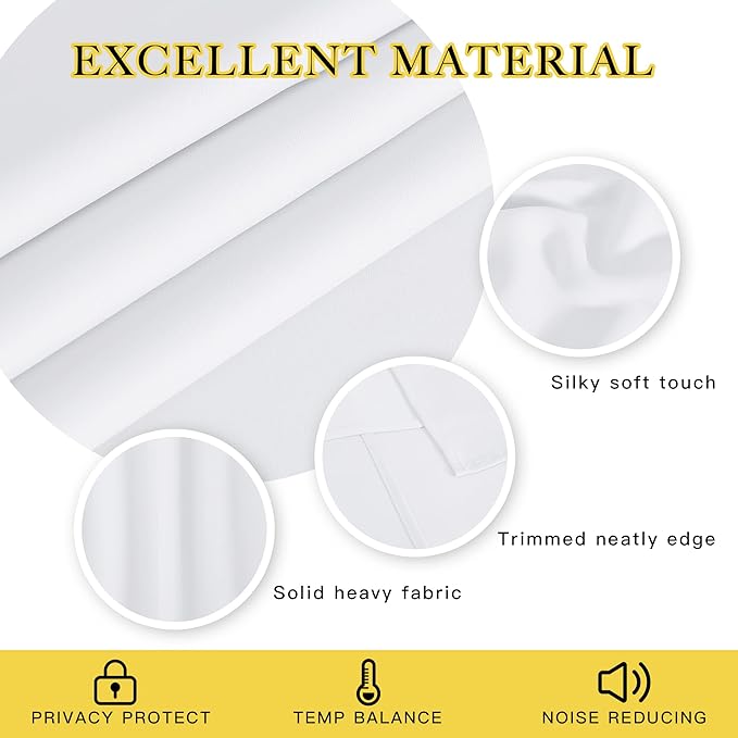 NICETOWN Sliding Door Curtain Extra Wide and Long, Thermal Insulated Large Curtain for Windows Energy Saving Patio Door Panel for Villa/Hall, White, 100 inch Wide x 120 inch Long, 1 Panel