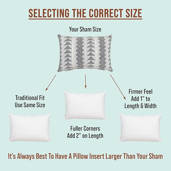 Pillowflex Synthetic Down Alternative Pillow Inserts for Shams - Comfy Pillows for Sleeping, Perfect Pillow & Best Sleeping Pillows, Handmade Down Alternative Throw Pillow Inserts - (21x27 Set of 2)