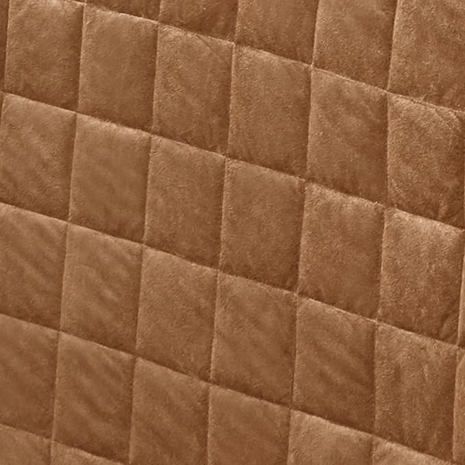 Touch of Class Camden Luxury Bedding | Neutral Camel Color | Classic Fitted Bedspread | Faux Suede Box Quilted Design | Designed 3 Piece Set Includes Full Bedspread and 2 Standard Shams