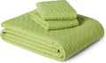 Amazon Basics Brushed Microfiber Quilt Set, Extra Soft with Natural Texture, 3-Piece,King, Green