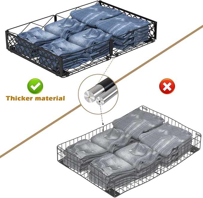 NADAMOO Under Bed Storage with Wheels, 1 Pack Rolling Under Bed Storage Containers, Foldable Metal Under the Bed Organizer Bins for Bedroom Clothes Shoes Blankets | with Wheels, 1 Pack, Rolling, Foldable, for Bedroom, Clothes