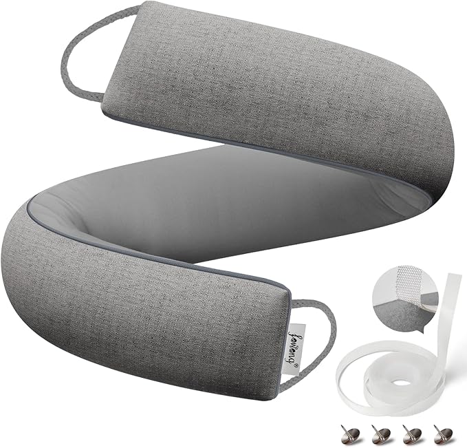fowong Door Draft Stopper for Bottom of Door 36 Inch Weighted Noise Blocker Soundproofing Draft Guard, Window Breeze Blocker Easy Install, Grey