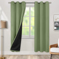 BGment Thermal Insulated 100% Blackout Curtains for Bedroom with Black Liner, Double Layer Full Room Darkening Noise Reducing Grommet Curtain (42 x 84 Inch, Grass Green, 2 Panels)