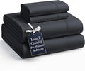 Casa Platino California King Sheets, 4 Piece Set, Pre-Washed Ultra Soft Bed Sheets Set, Brushed Microfiber California King Bedding Sets, California King Size Sheets with 15 inch Deep Pockets - Black