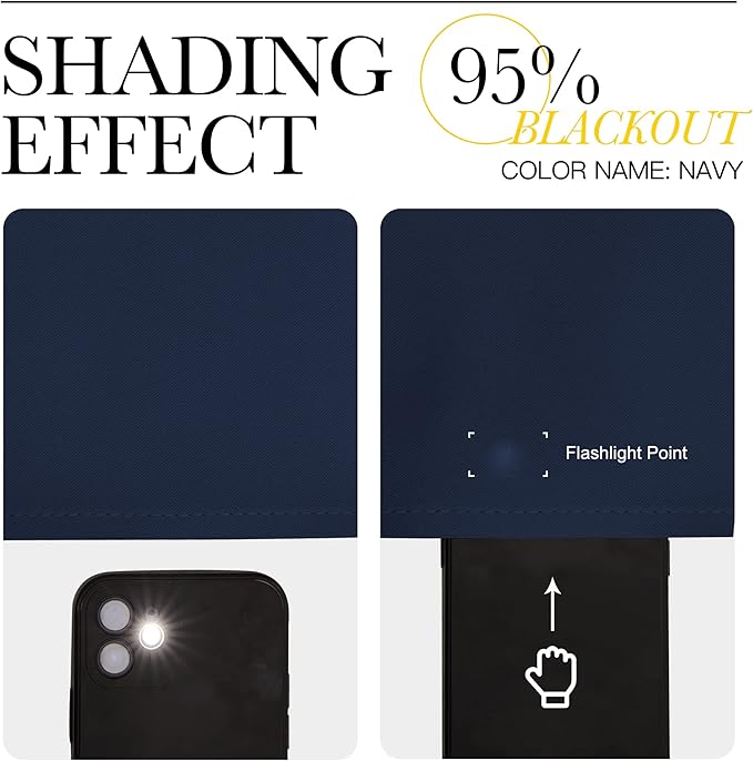 NICETOWN Blackout Curtain Panel - Light Blocking Room Darkening Drape/Drapery for Nursery Room, Ring Top, Navy, 52 inches Wide by 84 inches Long, 1 PC
