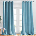 NICETOWN Room Darkening Curtains for Living Room, Grommet Window Treatment Thermal Insulated Solid Sound Reducing Drapes for Bedroom, Teal Blue, Set of 2, W52 x L102
