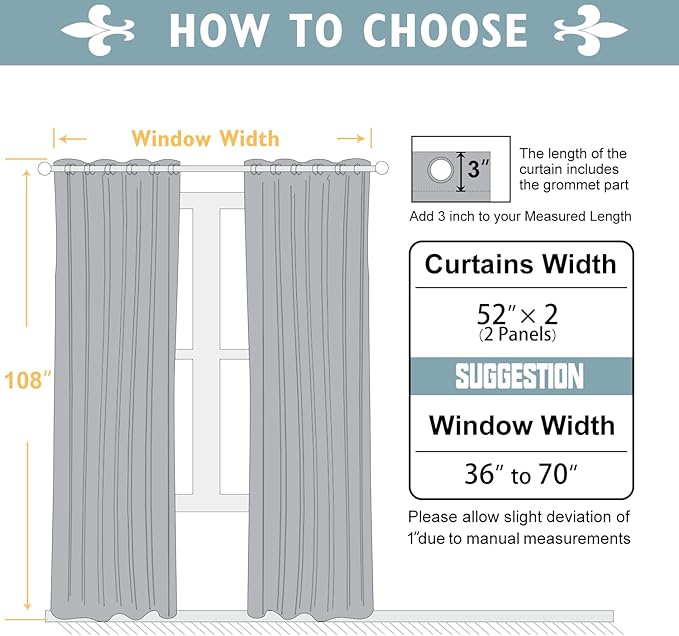 ChrisDowa Room Darkening Curtains 108 Inches Long 2 Panels Set for Living Room, Grommet Thermal Insulated Blackout Curtains for Bedroom (Cappuccino, 52 x 108 Inch)