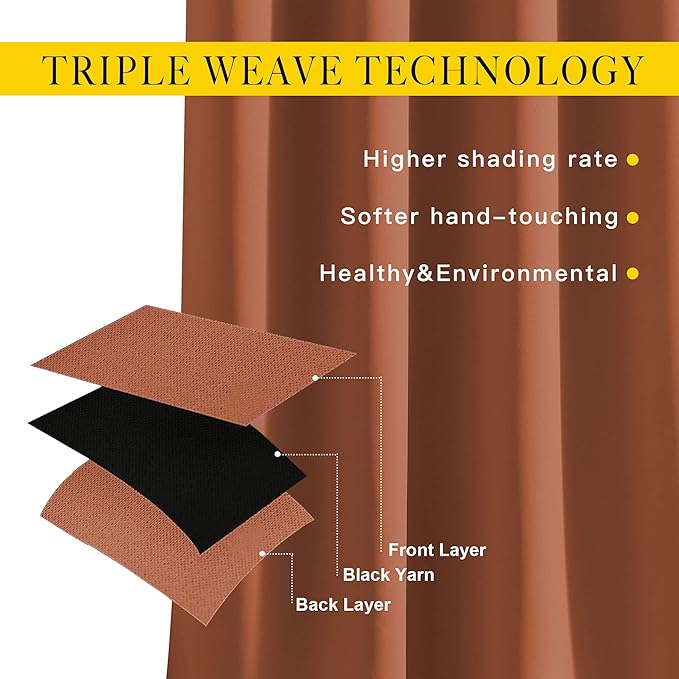 NICETOWN Sliding Glass Door Curtain - Grommet Extra Wide Window Treatment Thermal Insulated Drape for Kids Room/Living Room (Burnt Orange, W100 x L95, 1 Panel)