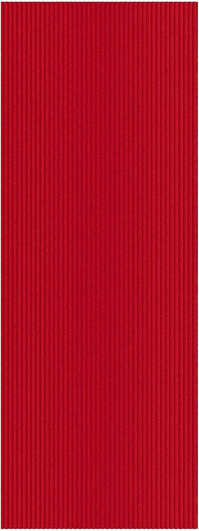 Ottomanson 3'11" x 50' Hallway Runner with Scraper Pile - Extra Durable Non-Slip Rug Mat for Indoor & Outdoor Use - Ideal for Kitchen, Entryway & Garage - High-Traffic Carpet, Red