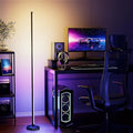 RGB Corner Floor Lamp, 65" Color Changing LED Floor Lamp Bluetooth APP Remote Control Music Sync Modern Standing Lamp 16 Million DIY Colors with Heavy Base for Living Room Bedroom GameRoom
