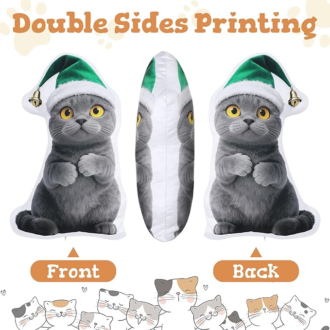 Custom4U Custom Pet Pillow with Picture Personalized Body Shaped Pillow Double Side Print Funny White Elephant Gifts for Adults (24inches)