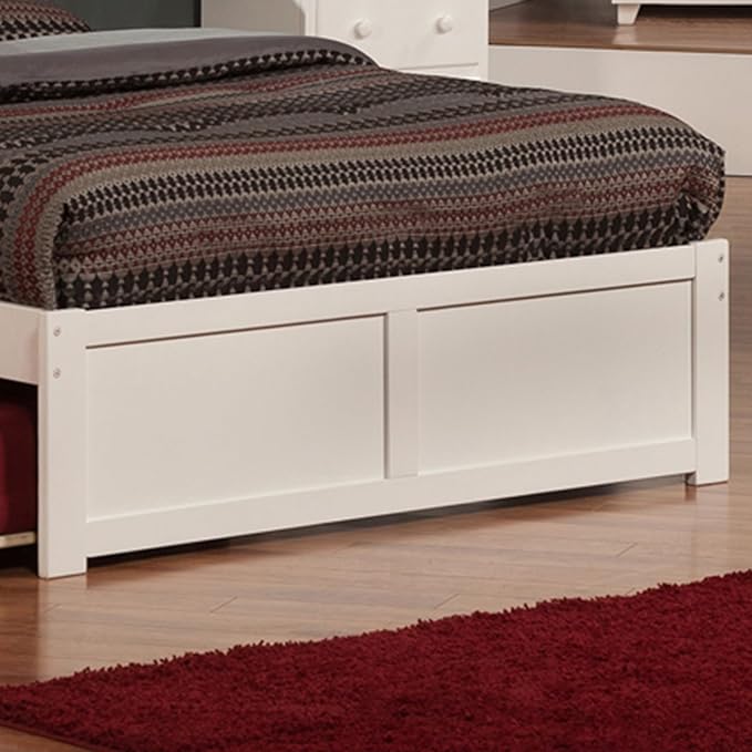 AFI Concord Full Size Platform Bed with Footboard & Full Trundle in White