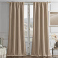 Joydeco Toffee Brown Velvet Curtains 108 Inches 2 Panels,Luxury Thermal Insulated Soft Brown Curtains for Bedroom & Living Room, Room Darkening Velvet Drapes, Rod Pocket (52W x 108L)