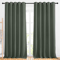 NICETOWN Blackout Curtains for Sliding Glass Door, Grommet Thermal Window Treatment Room Dividers Curtains for Living Room/Bedroom, Dark Mallard, 2 Panels, W66 x L102