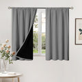 BGment 100% Blackout Curtains for Bedroom 45 Inch Length 2 Panels, Thermal Insulated Room Darkening Curtains Rod Pocket Soundproof Bedroom Living Room Window Curtains, Dove Grey, Each 42 Inch Wide