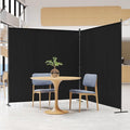 C-Hopetree 2 Panels Room Divider, 6 Ft Tall Indoor Folding Privacy Screen, Portable Partition Separator, Freestanding Separation Temporary Wall for Office, Bedroom, 142" W X 71" H, Black