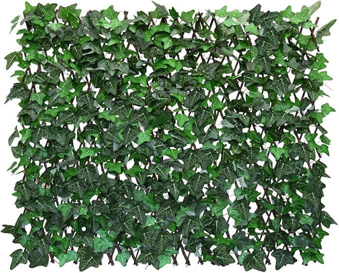 Sumery Expandable Fence Privacy Screen for Balcony Patio Outdoor,Decorative Faux Ivy Fencing Panel,Artificial Hedges (Single Sided Leaves) (1, Green-Ivy)