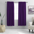 DONREN 72 Inch Length Blackout Window Curtain Panels for Bedroom - Rod Pocket Blackout Solid Curtains for Dining Room(Purple,42 W x 72 L 2 Panels)