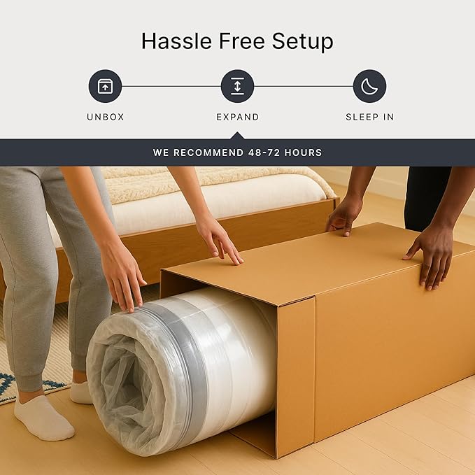 Signature Design by Ashley Chime Hybrid Queen 12" Mattress with Gel Memory Foam, Medium Firm, Pressure Relief, Fiberglass Free Mattress in a Box