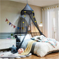 Mosquito Net Canopy Bed Curtains Dome Stars Hanging Princess Bed Canopy Tents for Girls Boys Kids Room Decor Reading Nook Canopies, Black