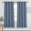 NICETOWN Stone Blue Blackout Curtain for Bedroom - Window Treatment Energy Saving Thermal Insulated Room Darkening Solid Grommet Blackout Drape for Living Room, 1 Panel, W52 x L72