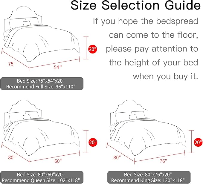 CHIXIN Bedspread Coverlet Quilt Set Full Size - Lightweight Bedding Cover - Ultrasonic Quilting - 5 Piece Reversible Bedspread - Vintage Rose Pattern (Full, Ashley Blue)