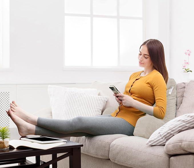 Nestl Reading Pillow with Shredded Memory Foam, Designed for Sitting Up in Bed and Couch, Back and Arms Adjustable Support for Adult & Teens Backrest Pillows for Reading, with Washable Cover Linen
