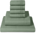 Mellanni California King Sheet Set - 6-Piece Iconic Collection Bedding, (Including 4 Pillowcases), 16-Inch Deep Pocket, Easy Care, Extra Soft, Cooling Sheets, Brushed Microfiber - Sage