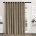 Macochico 100" Wx84 L Palm Full Blackout Curtains for Sliding Door, Thermal Insulated Drapery for Living Room Bedroom Windows Patio Door, Modern Chenille Grommet Curtains with Tieback 1 Panel