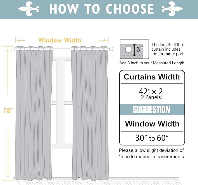 ChrisDowa Blackout Curtains 78 inches Long for Bedroom - 2 Panels Set Grommet Thermal Insulated Room Darkening Curtains for Living Room (Beige, 42 x 78 Inch)