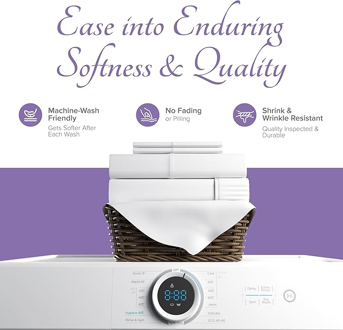 Carressa Linen 100% Egyptian Cotton Pillow Cases Queen Size Set of 2 - Luxury 600 Thread Count Plum Standard/Queen Size Pillowcases, Silky Soft, Cooling Sateen Weave Hotel Quality Bed Pillow Cover