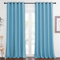 NICETOWN Patio Blackout Curtain Panels - Extra Wide Sliding Door Thermal Insulated Drape, Privacy Room Divider Curtain for Bedroom Office (Teal Blue, 66 x 118 Inch Long)