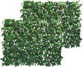 Expandable Fence Privacy Screen for Balcony Patio Outdoor,Decorative Faux Ivy Fencing Panel,Artificial Wax Gourd Leaf Hedges (Single Sided Leaves) (2, Green)