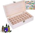 Essential Oil Storage Box Wooden Essential Oils Display Organizer 32 Slots Stand Holder for 5 to 15 ml Bottles Nail Polish Collectionl Bottles Nail Polish Collection.