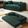 Convertible Sleeper Sofa Bed,80" Folding Sofa Bed Queen with Storage,Corduroy Pull Out Couch with Bed,Boneless Couches for Living Room,Compressed Couch in a Box,Deep Green