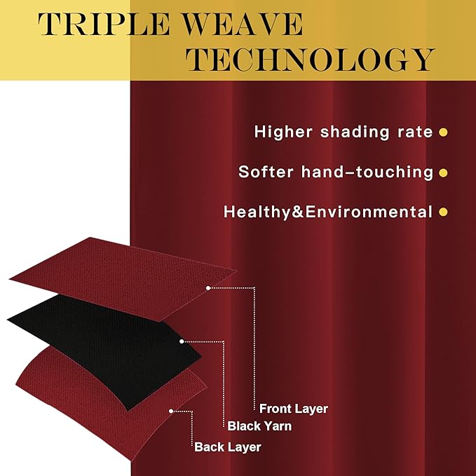 NICETOWN Sliding Door Window Treatment Blackout Patio Door Curtain Panels, Privacy Thermal Drapes for Bedroom Living Room Department with Grommet Top (Burgundy Red, W66 x L110)