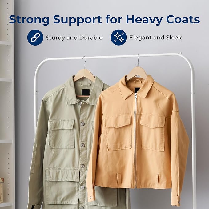 SereneLife 10-Pack Wooden Coat Hangers – Durable Suit Hangers with 360° Swivel Hook & Notches – Slim Design for Sweater, Shirts, Jackets, Dresses, and More