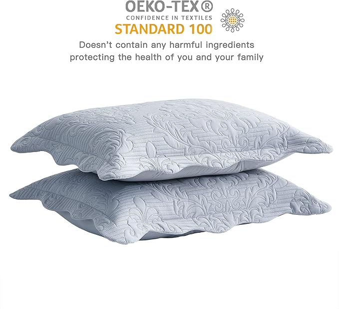CHIXIN Microfiber Standard Pillow Shams Set of 2 - Decorative Pillow Covers - Light Grey - Size (20" x 26")