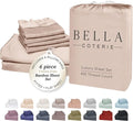 Bella Coterie 6 Piece Luxury Bamboo Viscose California King Size Sheet Set | 100% Organically Grown | Cooling for Hot Sleepers | 18" Deep Pocket | Soft & Hypoallergenic | 4 Pillowcases [Dusty Rose]
