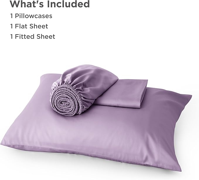 Bedsure Cooling Sheets Twin XL, Rayon Derived from Bamboo, Breathable & Soft Twin XL Sheet Sets, Deep Pocket Up to 16 Inches, Hotel Luxury Silky Dorm Bedding for Hot Sleepers, Lilac