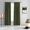 DONREN Dark Olive Green Blackout Window Curtain Panels 80 inche Long,Doorway Christmas Home Decoration Thermal Insulated Room Darkening Draperies/Drapes,2 Panels 52 by 80-inch,Loden