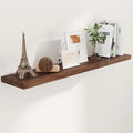 Fun Memories 55 Inch Floating Shelves for Wall, 55x9.3 Large Floating Shelf for Bedroom, Kitchen, Bathroom, Wall Mounted Rustic Wood Shelves with Invisible Bracket for Books, Decor, Walnut