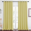 NICETOWN Sliding Door Window Treatment Blackout Patio Door Curtain Panels, Privacy Thermal Drapes for Bedroom Living Room Department with Grommet Top (Paler Yellow, W66 x L110)