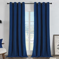 Joydeco Royal Blue 100% Blackout Curtains 96 Inch 2 Panels, Luxury Thermal Royal Blue Velvet Curtains for Bedroom Living Room, Soundproof Blackout Window Drapes, Grommet Top (52W x 96L)